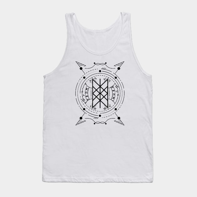 Web of Wyrd | Norse Pagan Symbol Tank Top by CelestialStudio